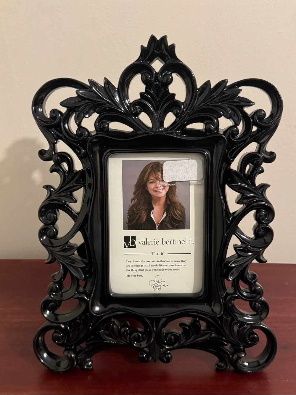 Valerie Bertinelli Glossy Black Ornate Resin Picture Frame